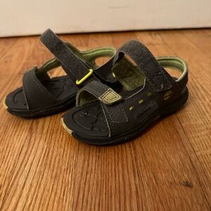 Timberland Kids Black and Green Sandals